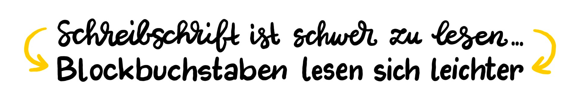 Blockbuchstaben sind leichter zu lesen